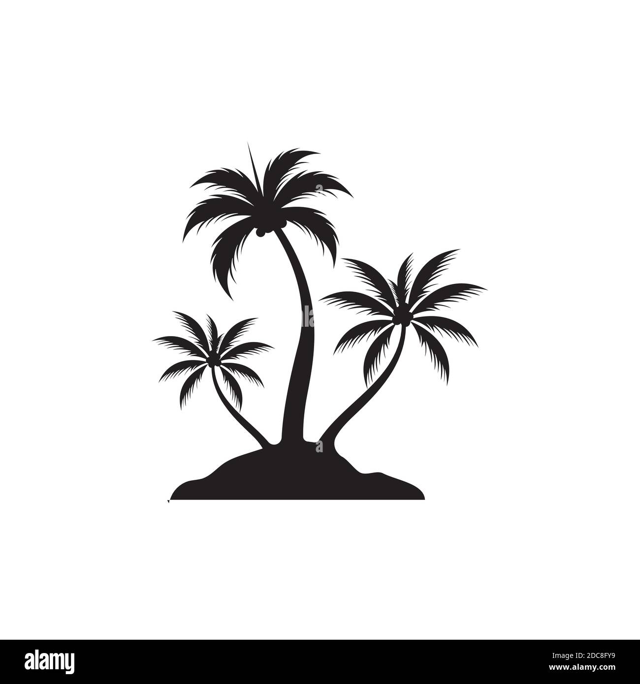 Palm tree estate modello logo illustrazione vettoriale Illustrazione Vettoriale