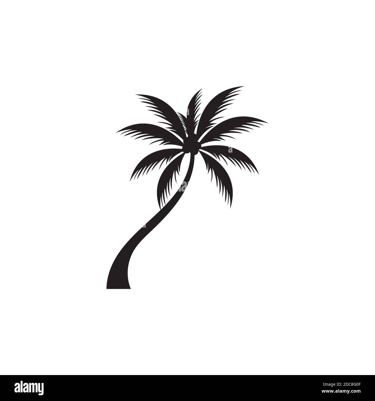 Palm tree estate modello logo illustrazione vettoriale Illustrazione Vettoriale
