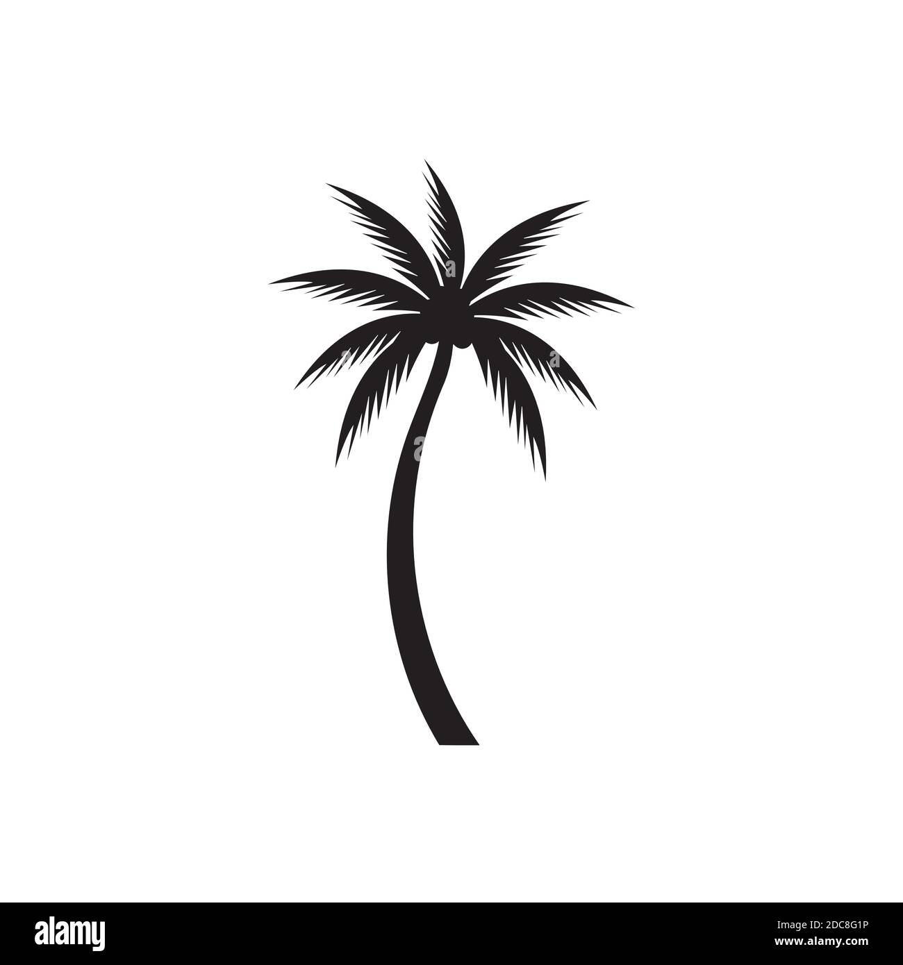 Palm tree estate modello logo illustrazione vettoriale Illustrazione Vettoriale