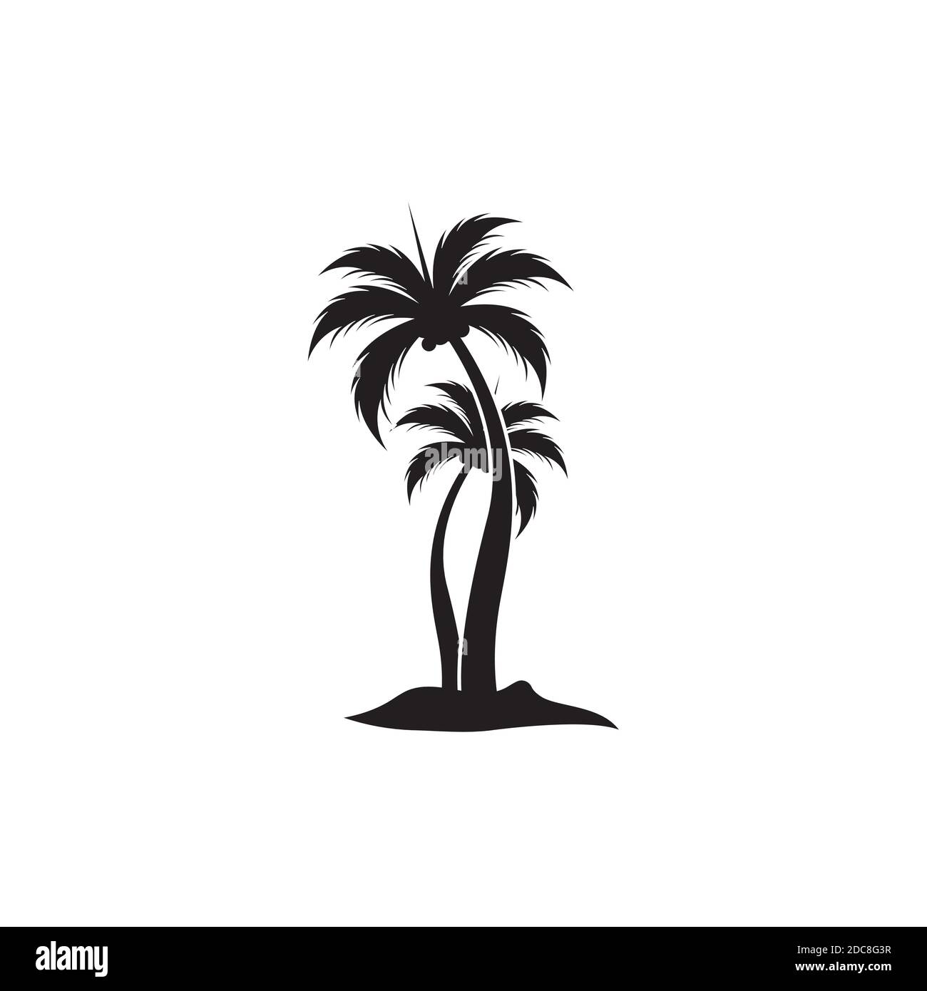 Palm tree estate modello logo illustrazione vettoriale Illustrazione Vettoriale