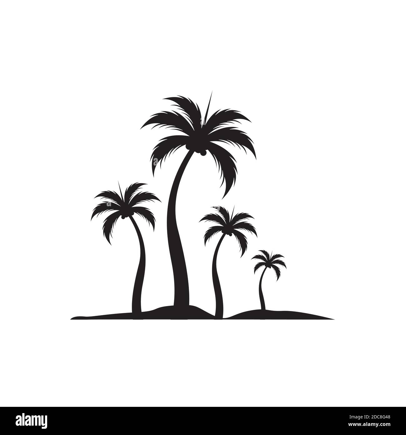 Palm tree estate modello logo illustrazione vettoriale Illustrazione Vettoriale