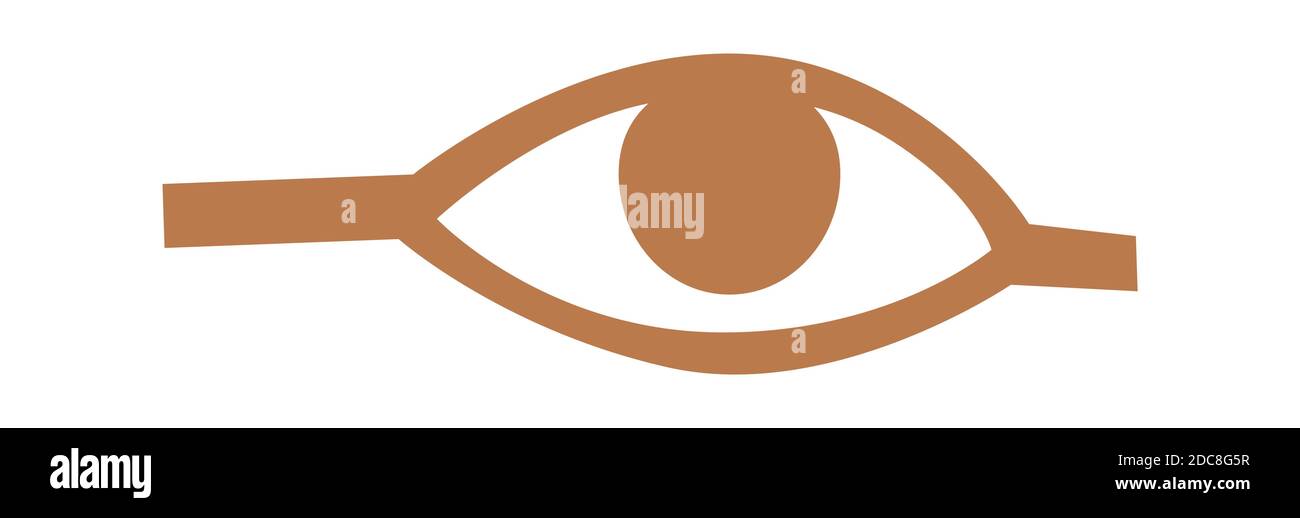 Occhio di Horus o Ra o wadjet, antico simbolo religioso egiziano cartoon vettore illustrazione. Falcon occhio di dio sole, amuleto protettivo simbolo di regalità Illustrazione Vettoriale