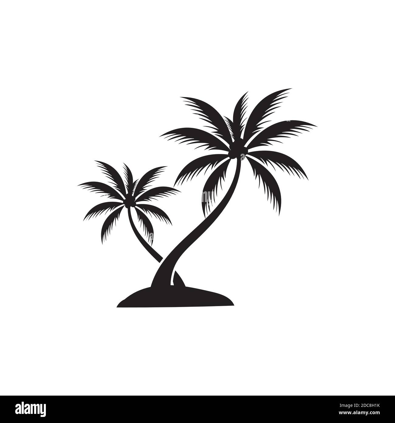 Palm tree estate modello logo illustrazione vettoriale Illustrazione Vettoriale