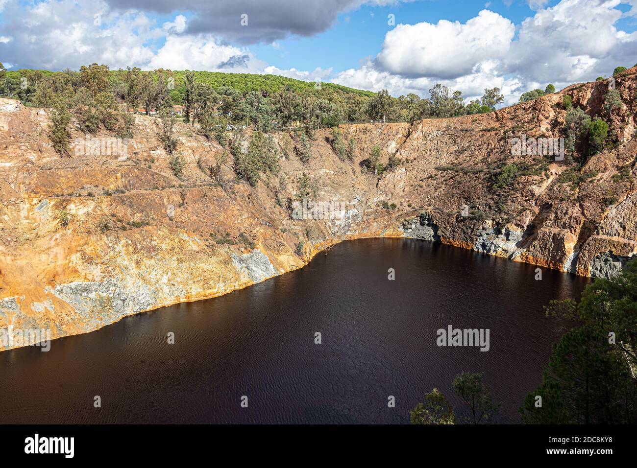 La miniera la Zarza era un opencast principalmente rame, a Huelva, Andalusia, Spagna Foto Stock