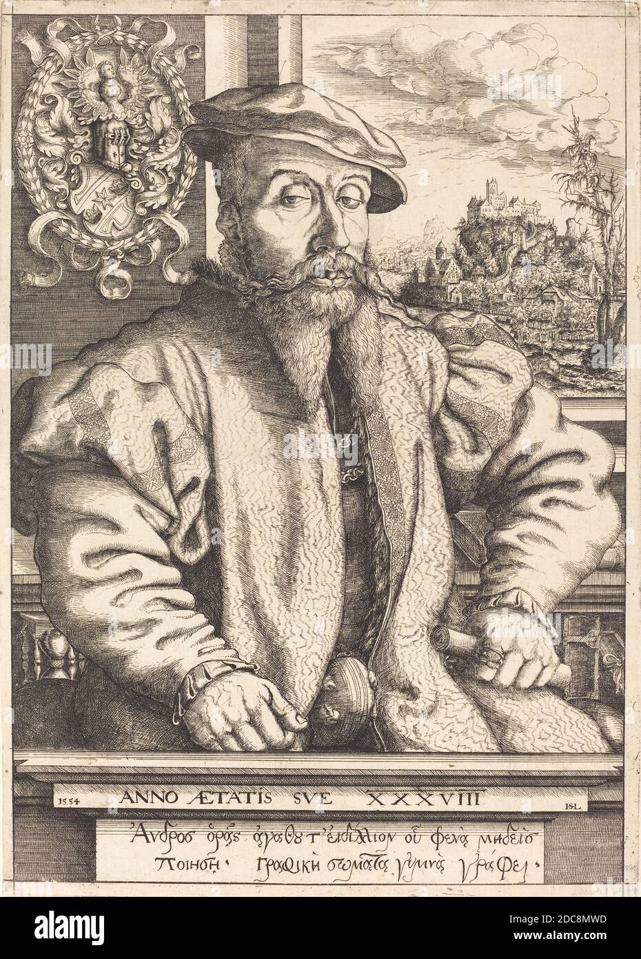 Hanns Lautensack, (artista), tedesco, 1524 - 1561/1566, Georg Roggenbach, 1554, incisione Foto Stock