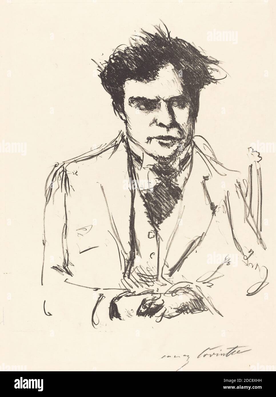 Lovis Corinth, (artista), tedesco, 1858 - 1925, Bildnis Joseph Schwarz (Ritratto di Joseph Schwarz), 1916, litografia in nero, immagine: 31 × 25.5 cm (12 3/16 × 10 1/16 pollici Foto Stock