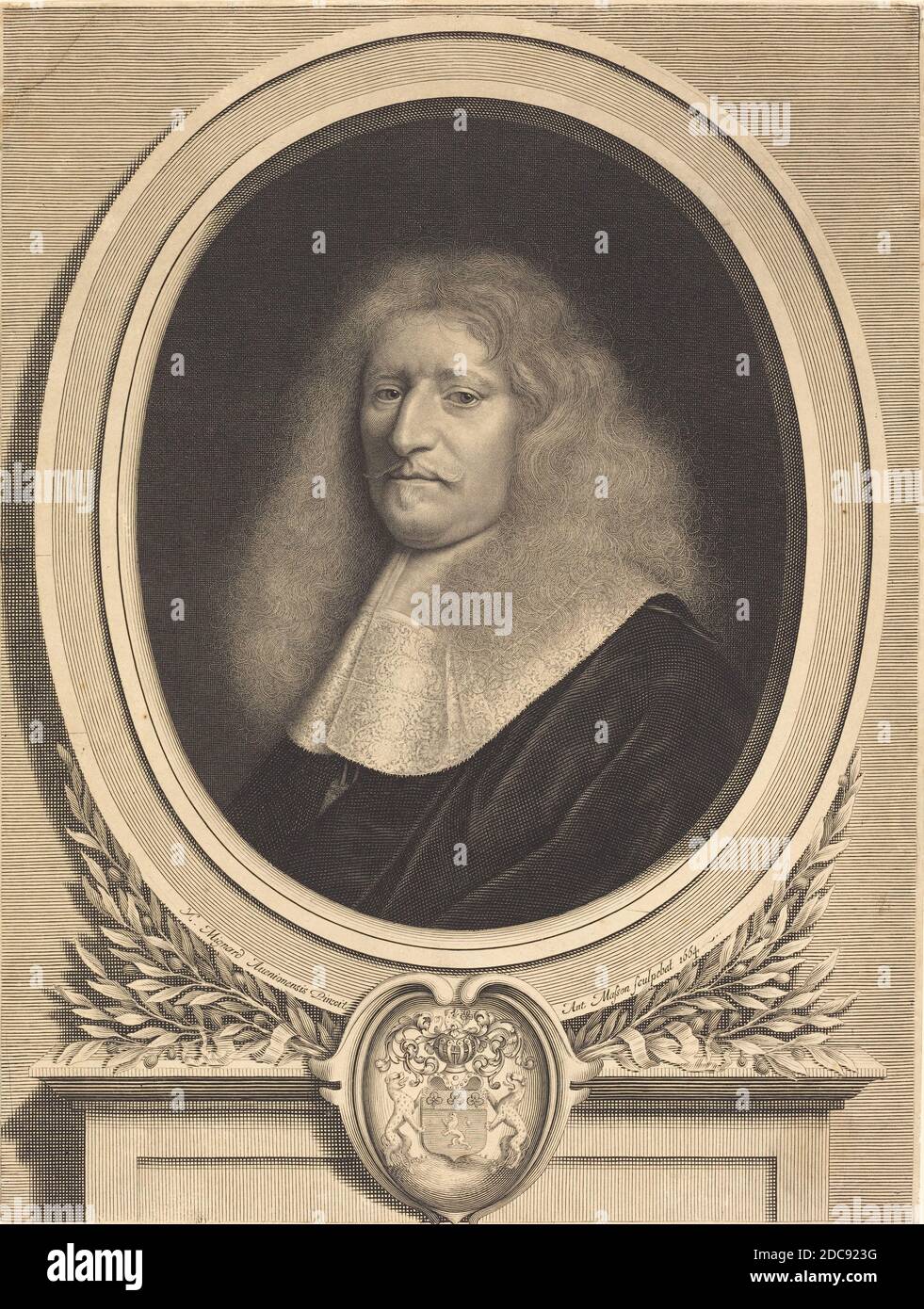 Antoine Masson, (artista), francese, 1636 - 1700, Nicolas Mignard, (artista dopo), francese, 1606 - 1668, Guillaume de Brisacier, 1664, incisione e incisione Foto Stock