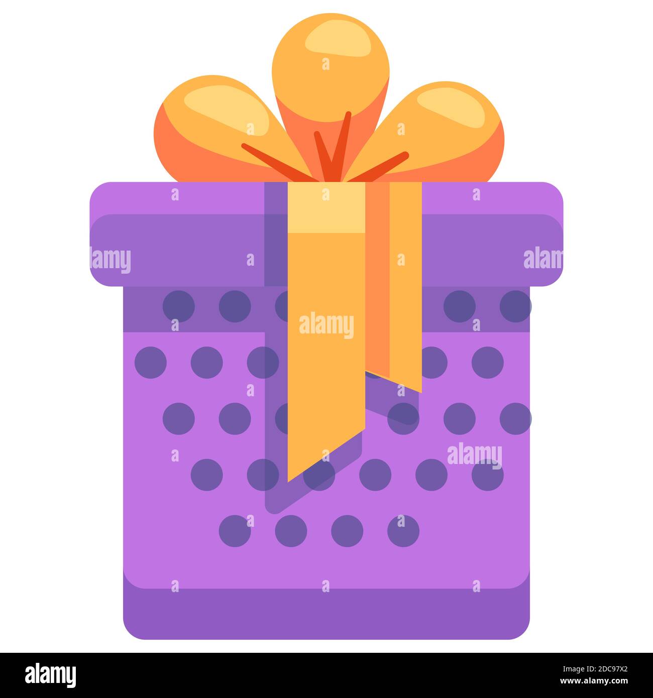 Confezione regalo con nastro su sfondo bianco isolato. Simbolo della festa di Natale per un invito o un buono regalo, un taccuino, una tegola da bagno, un album. Custodia del telefono o c Illustrazione Vettoriale