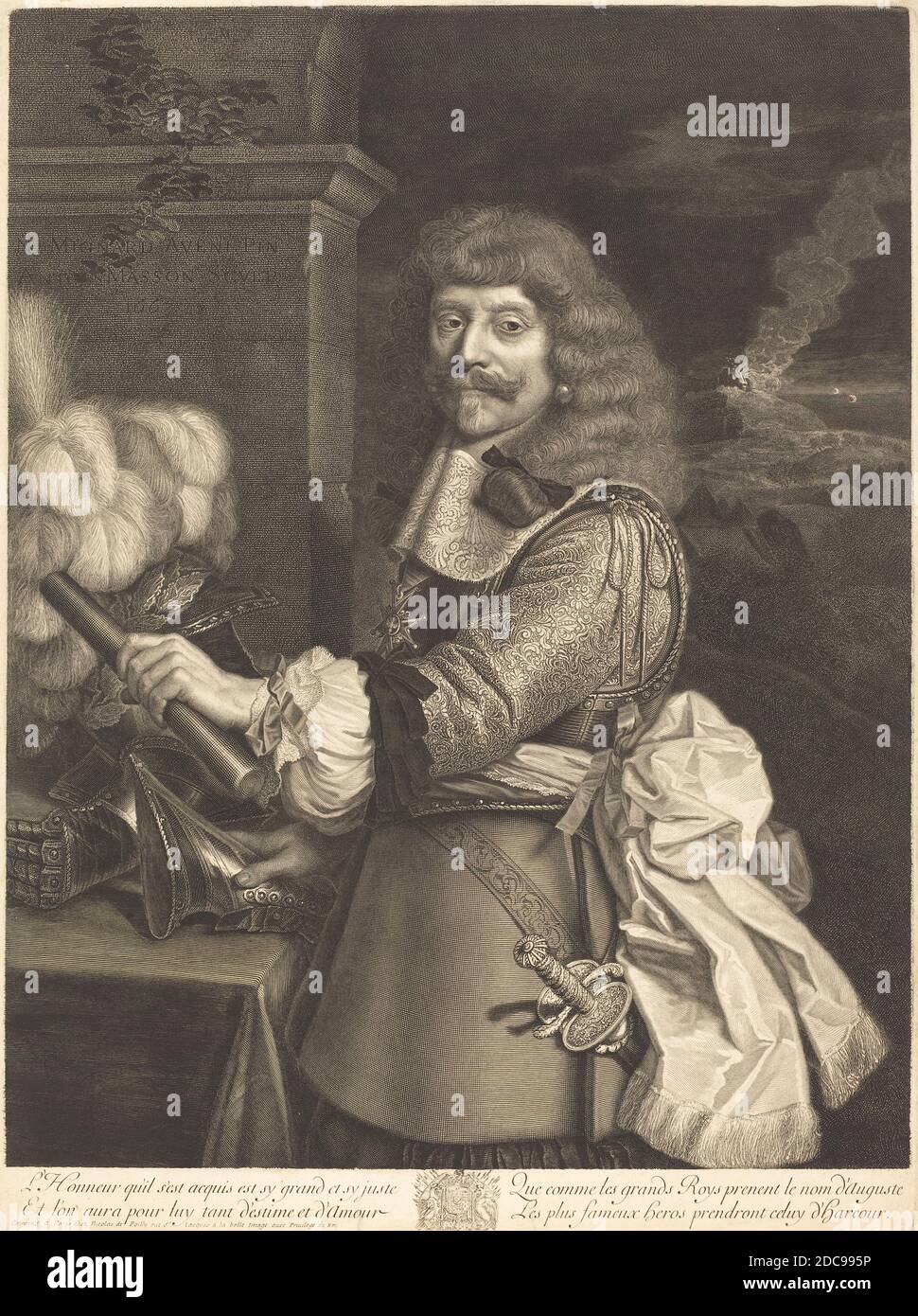 Antoine Masson, (artista), francese, 1636 - 1700, Nicolas Mignard, (artista dopo), francese, 1606 - 1668, Henri de Lorraine, 1667, incisione Foto Stock