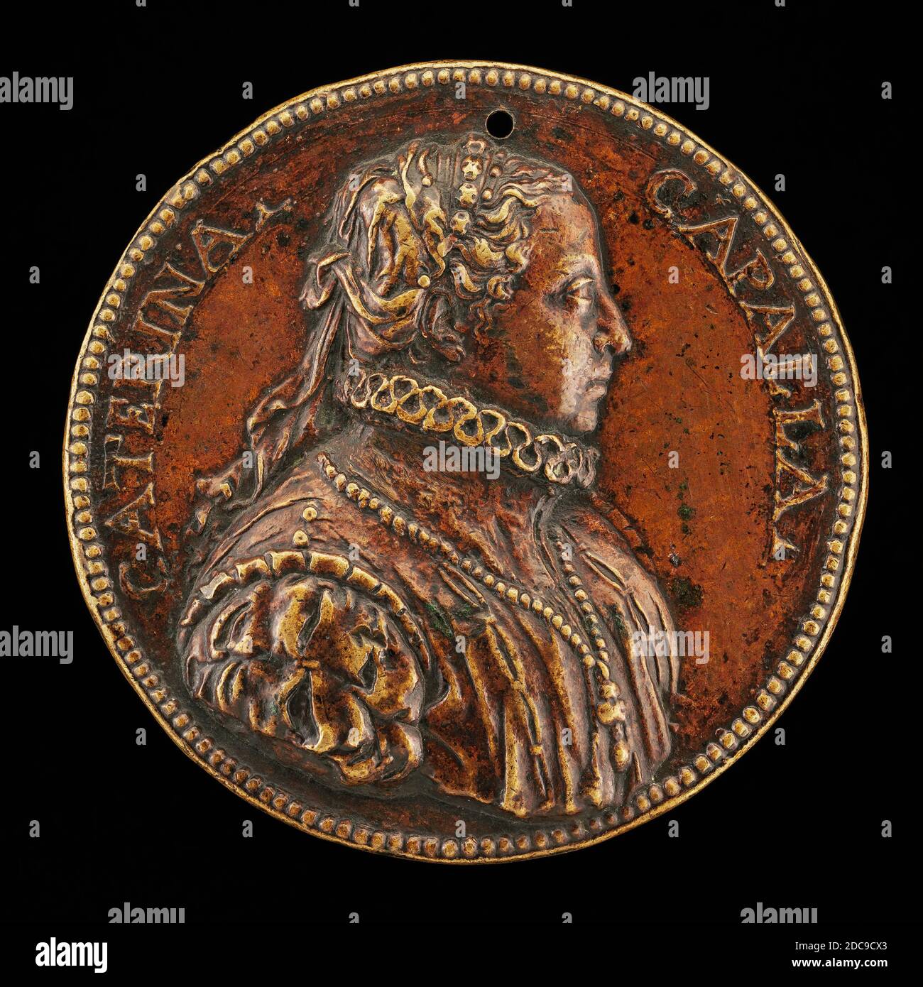 Italiana XVI secolo, (scultore), Caterina Capalla, XVI secolo, bronzo, totale (diametro): 6.96 cm (2 3/4 in.), peso lordo: 97.85 gr (0.216 lb.), asse: 12:00 Foto Stock
