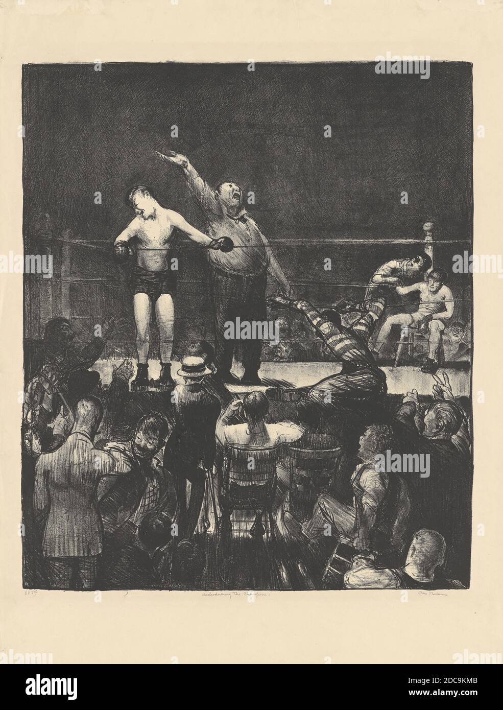 George Bellows, (artista), americano, 1882 - 1925, presentazione del campione, 1916, litografia in nero, immagine: 62.87 × 53.02 cm (24 3/4 × 20 7/8 poll Foto Stock