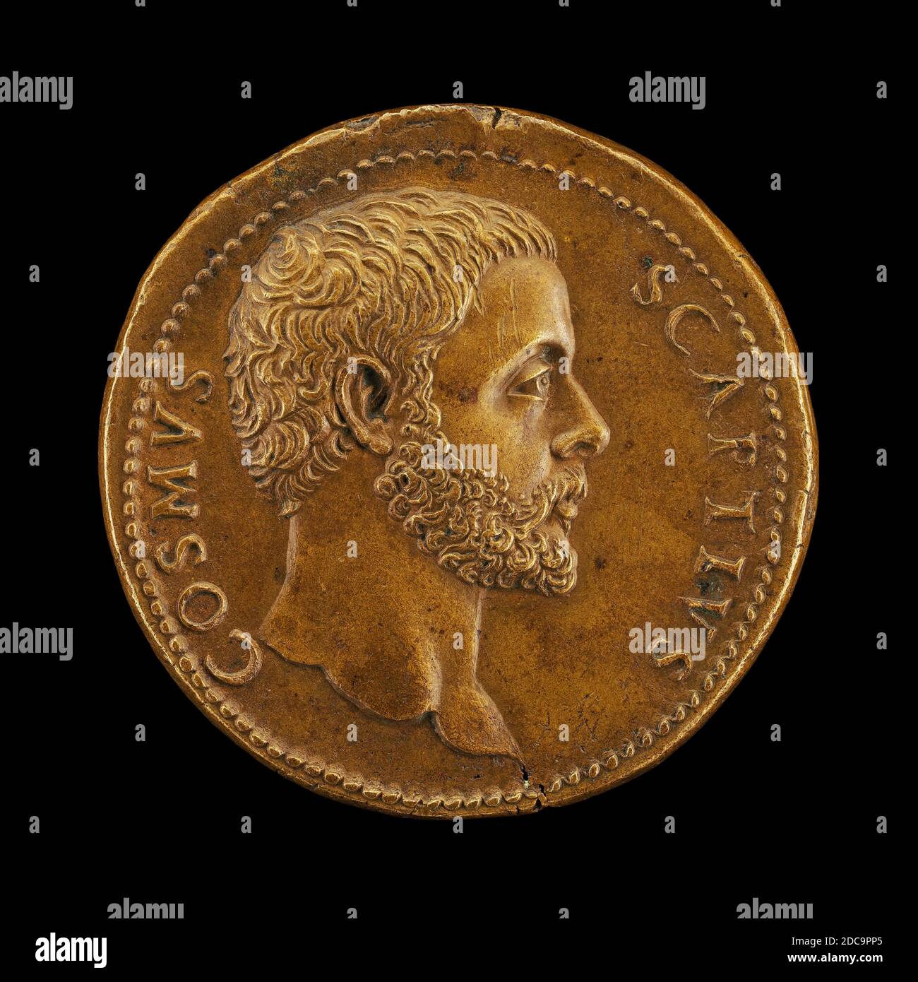 Giovanni da CAVINO, (artista), Paduan, 1500 - 1570, Cosimo Scapti, bronzo/Strisciato, totale (diametro): 3.85 cm (1 1/2 in.), peso lordo: 34.91 gr (0.077 lb.), asse: 6:00 Foto Stock