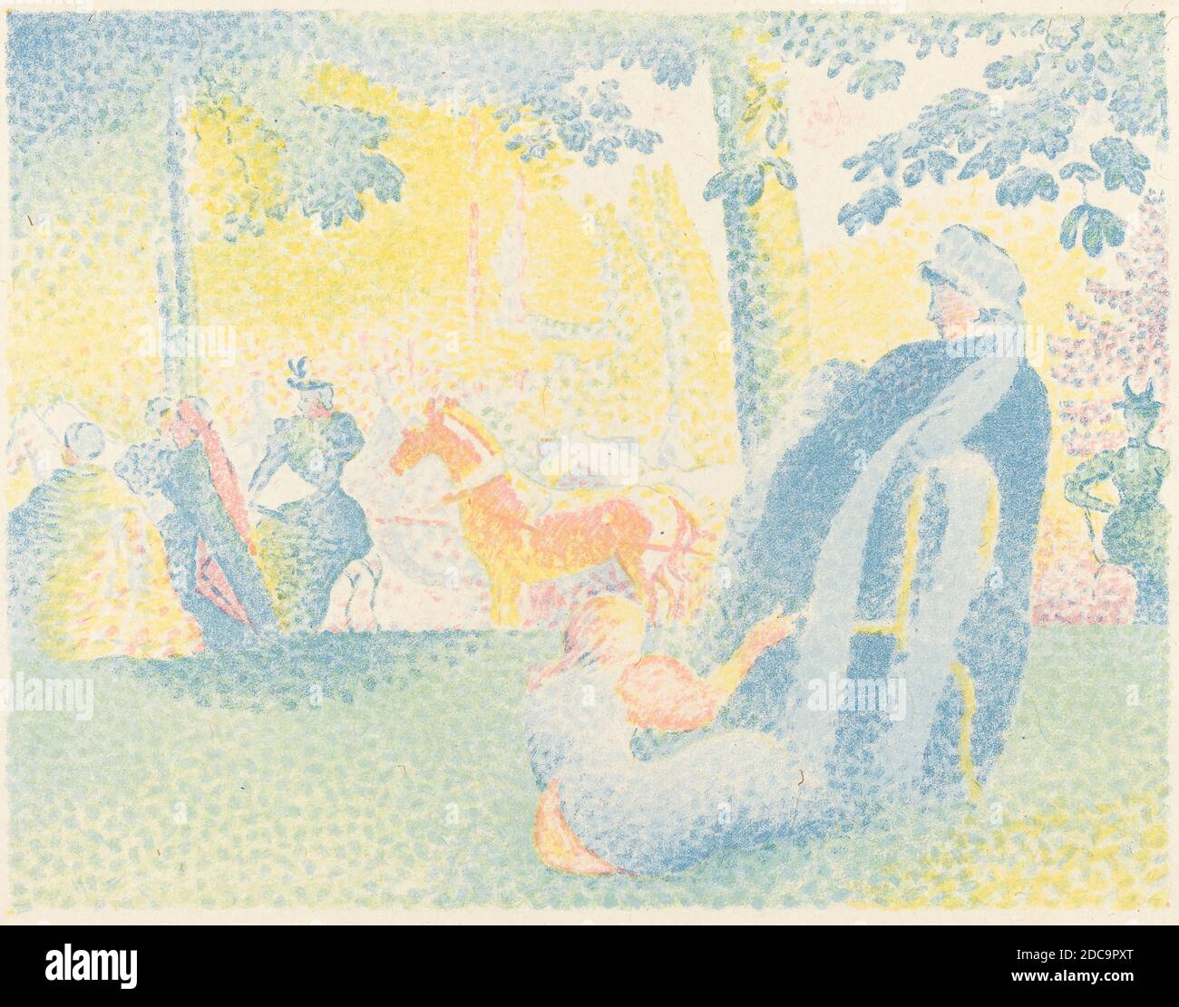 Henri Edmond Cross, (artista), francese, 1856 - 1910, nel Parco, litografia a colori Foto Stock