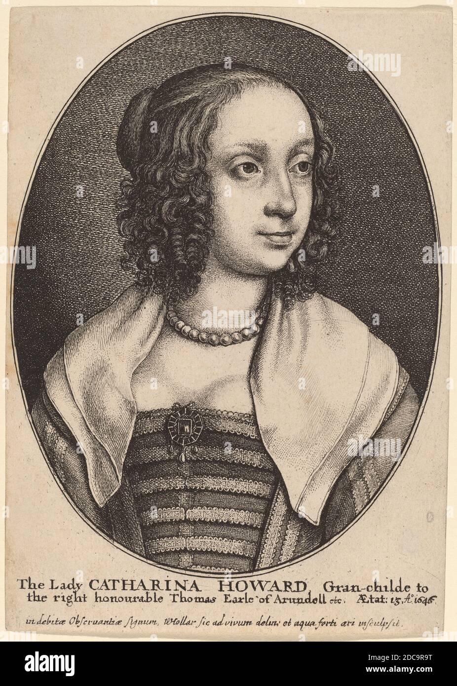 Wenceslaus Hollar, (artista), Boemia, 1607 - 1677, Lady Catherine Howard, incisione Foto Stock