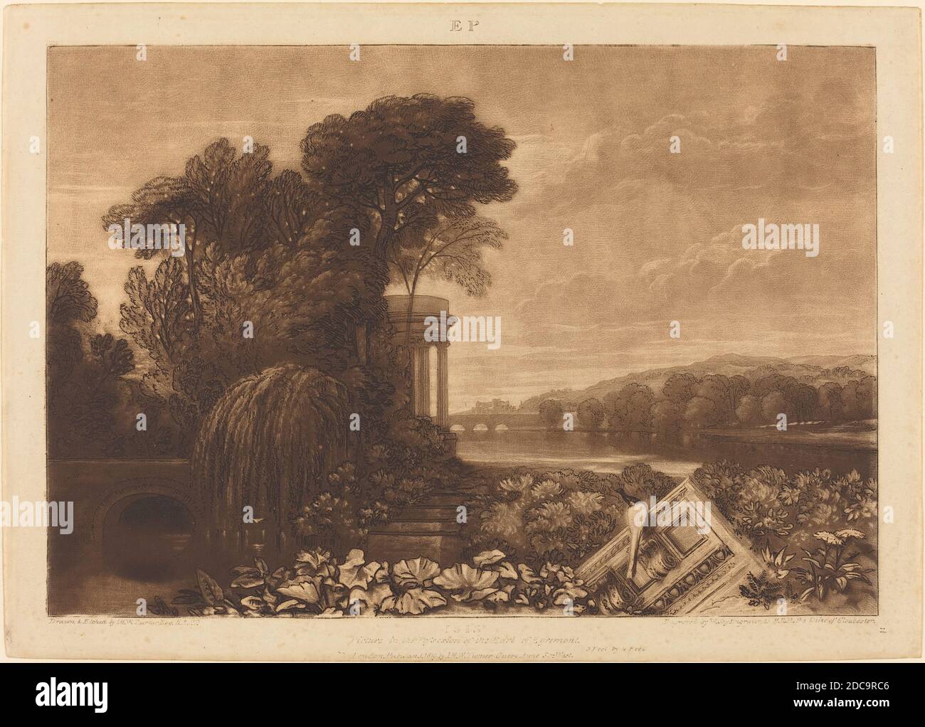 William Say, (artista), British, 1768 - 1834, Joseph Mallord William Turner, (artista), British, 1775 - 1851, Isis, Liber Studiorum: no.68, (serie), pubblicato nel 1819, incisione e mezzotint Foto Stock