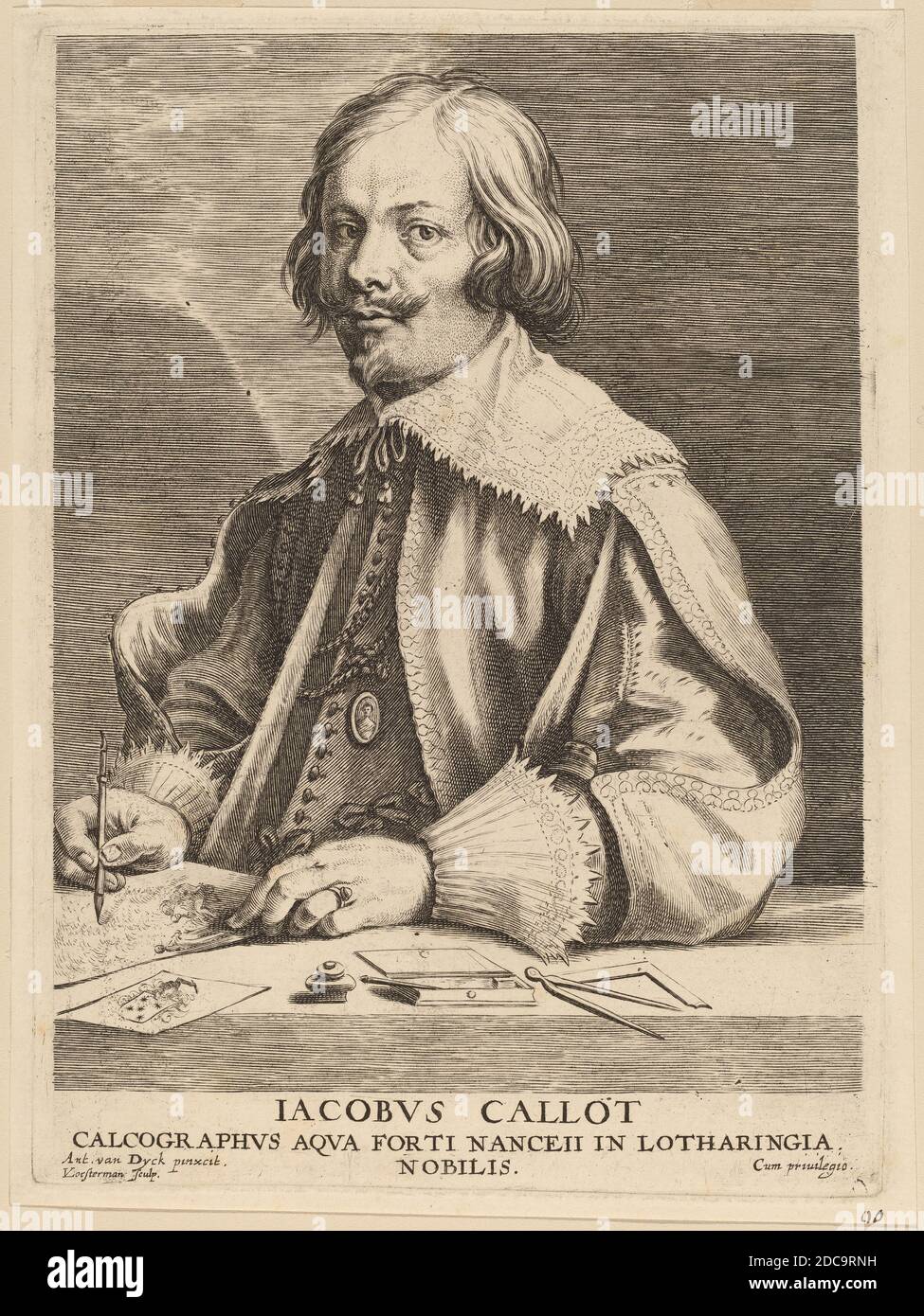 Lucas Emil Vorsterman, (artista), fiammingo, 1595 - 1675, Sir Anthony van Dyck, (artista dopo), fiammingo, 1599 - 1641, Jacques Callot, incisione Foto Stock