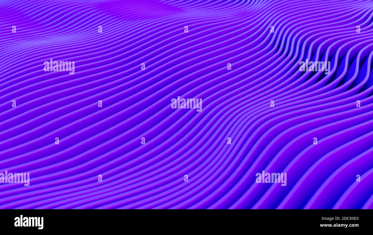 Uno splendido sfondo viola fatto di onde geometriche Foto Stock