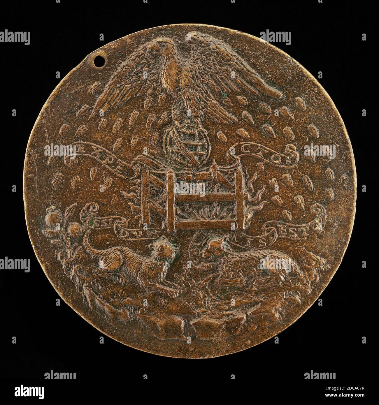 Niccolò Fiorentino, (medalista), Fiorentino, 1430 - 1514, Aquila su una sfera Armillaria, c. 1475, bronzo, totale (diametro): 8.97 cm (3 9/16 in.), peso lordo: 213.98 gr (0.472 lb.), asse: 2:00 Foto Stock