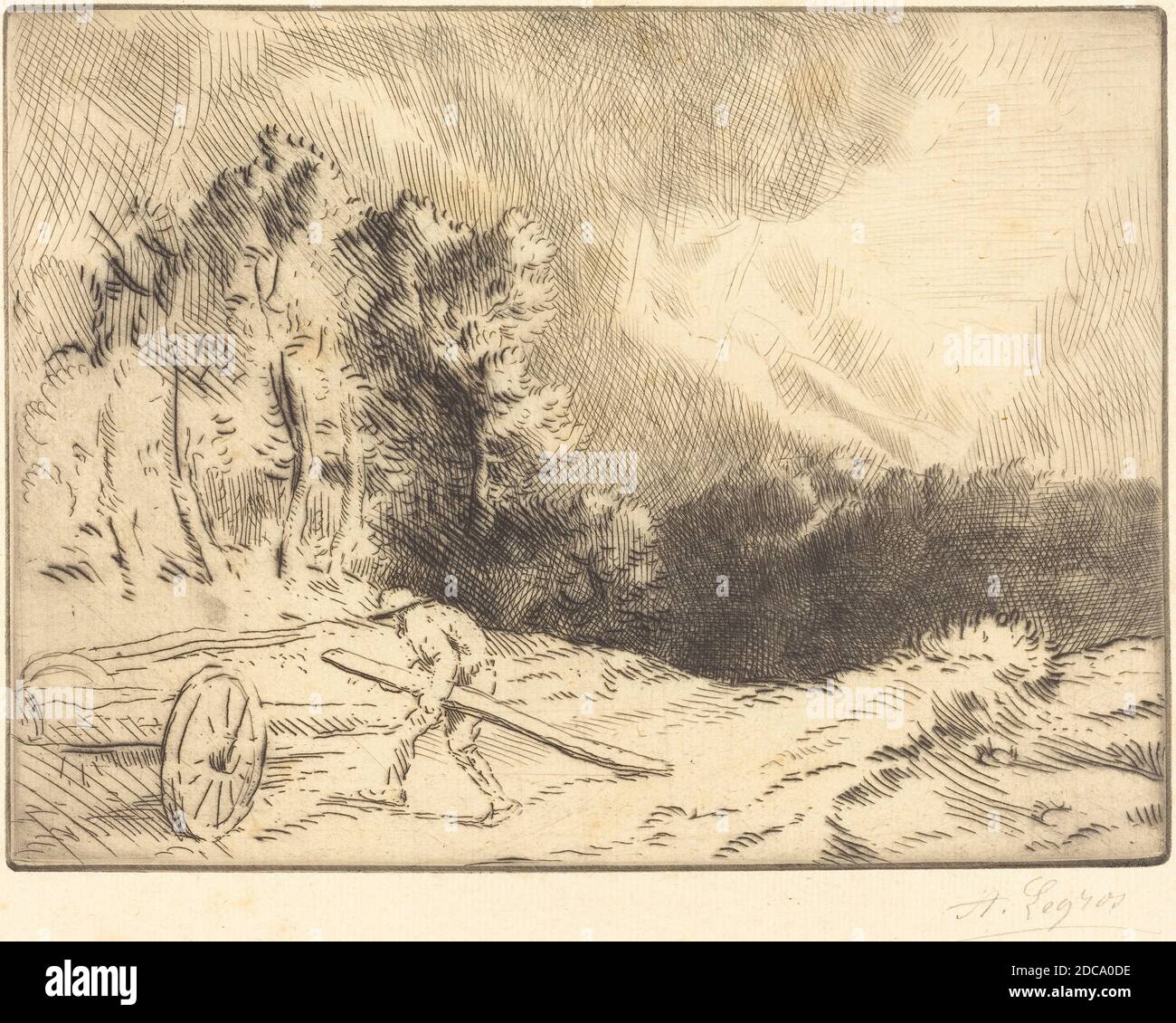 Alphonse Legros, (artista), francese, 1837 - 1911, bordo di una foresta in Borgogna (un COIN de foret en Bourgogne), incisione e punto secco Foto Stock