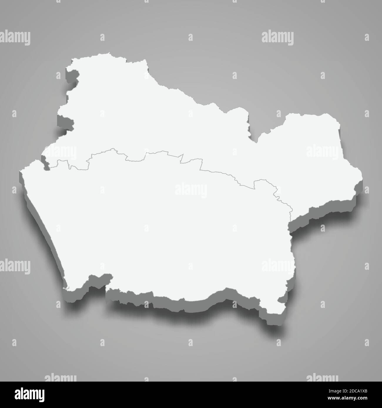 La mappa isometrica 3d di Araucania è una regione del Cile, illustrazione vettoriale Illustrazione Vettoriale