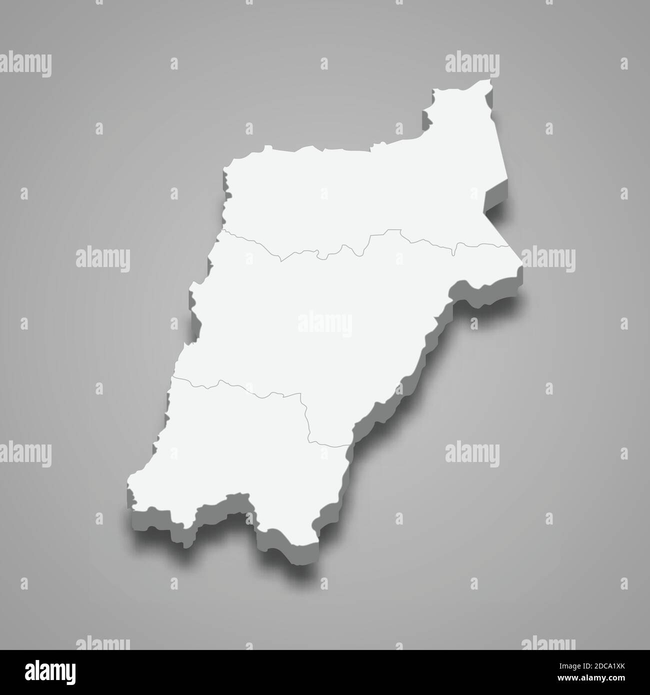 La mappa isometrica 3d di Atacama è una regione del Cile, illustrazione vettoriale Illustrazione Vettoriale