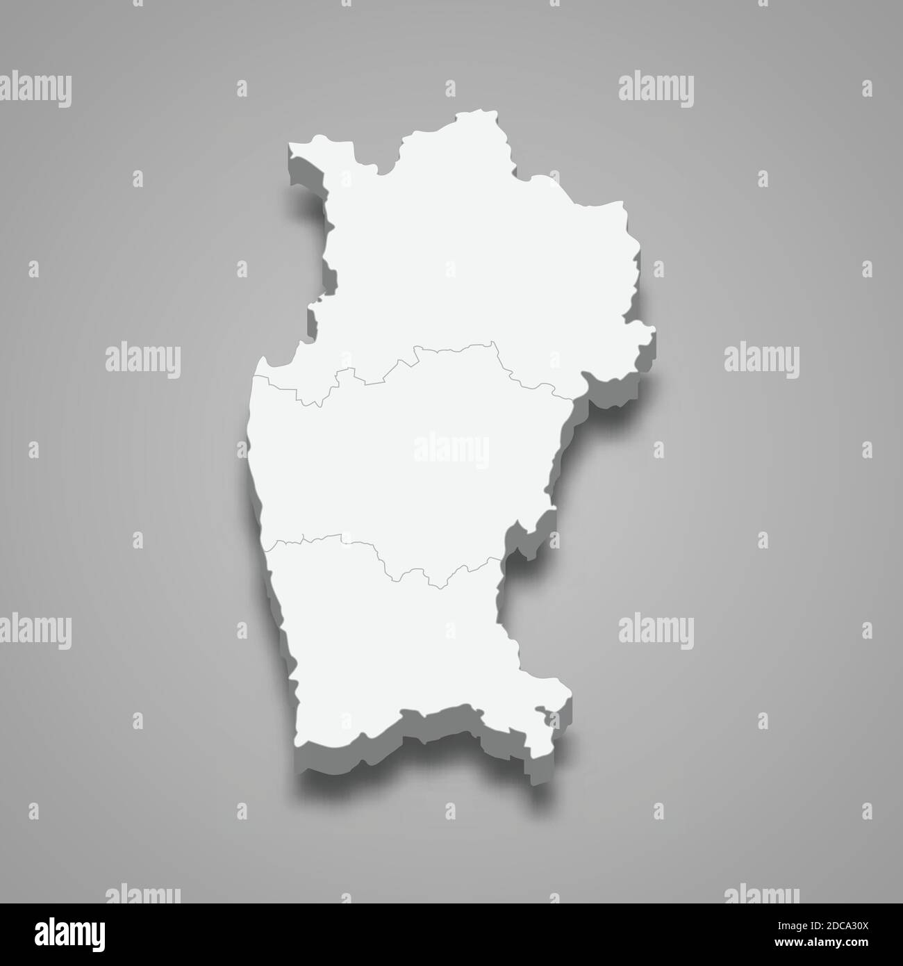 La mappa isometrica 3d di Coquimbo è una regione del Cile, illustrazione vettoriale Illustrazione Vettoriale