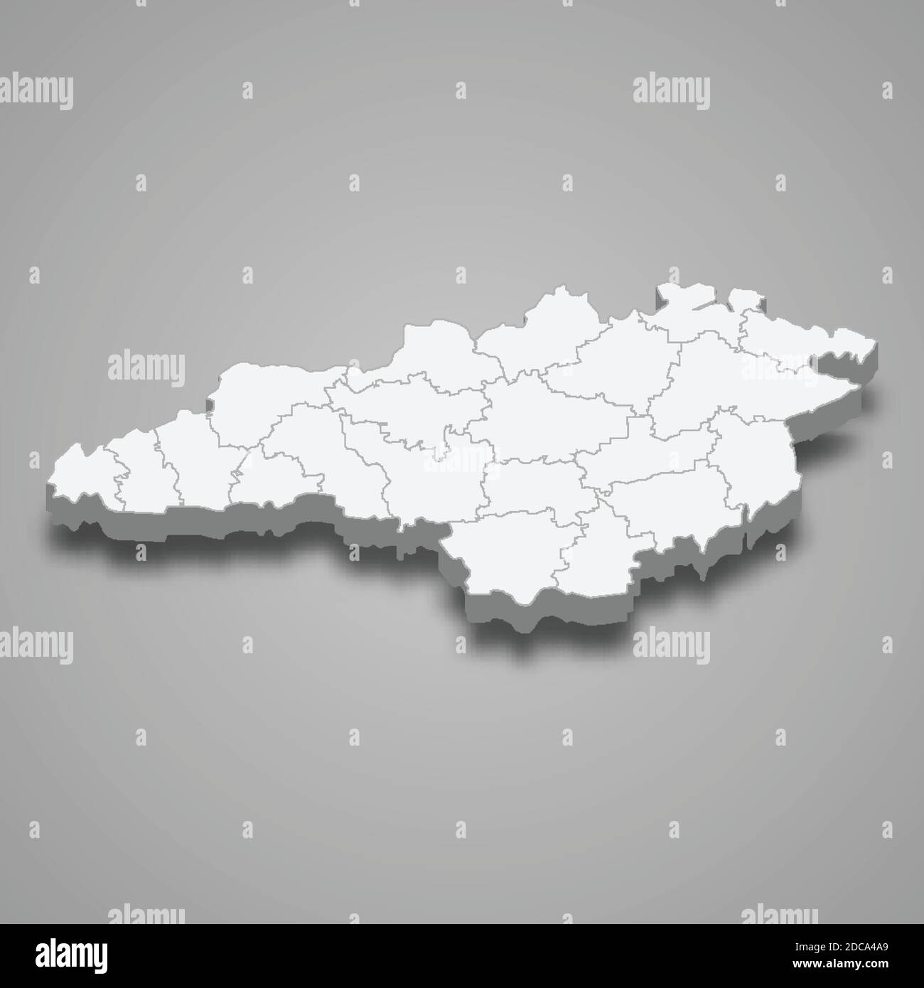 La mappa isometrica 3d dell'oblast di Kirovohrad è una regione dell'Ucraina, illustrazione vettoriale Illustrazione Vettoriale