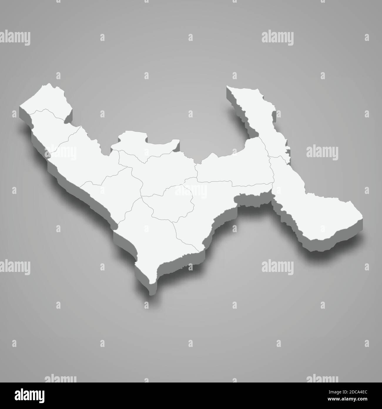 La mappa isometrica 3d di la Libertad è una regione del Perù, illustrazione vettoriale Illustrazione Vettoriale