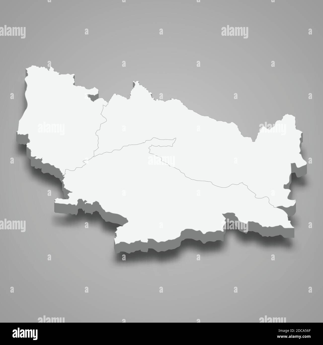 La mappa isometrica 3d di Nuble è una regione del Cile, illustrazione vettoriale Illustrazione Vettoriale