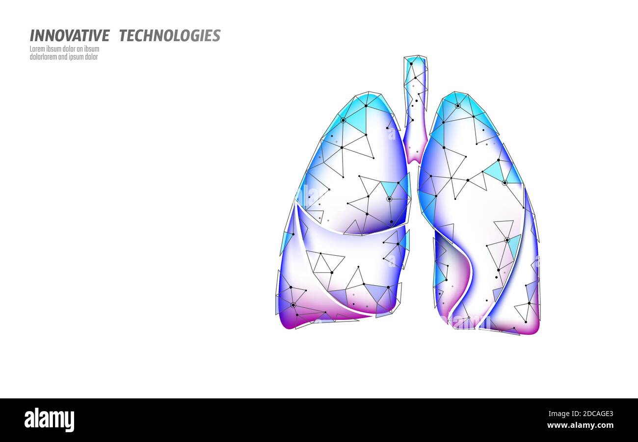 Medicina dei polmoni umani 3D concetto di ricerca microscopica. Infezione da virus respiratorio analisi del trattamento con coronavirus. Terapia dell'ospedale per la tubercolosi Illustrazione Vettoriale