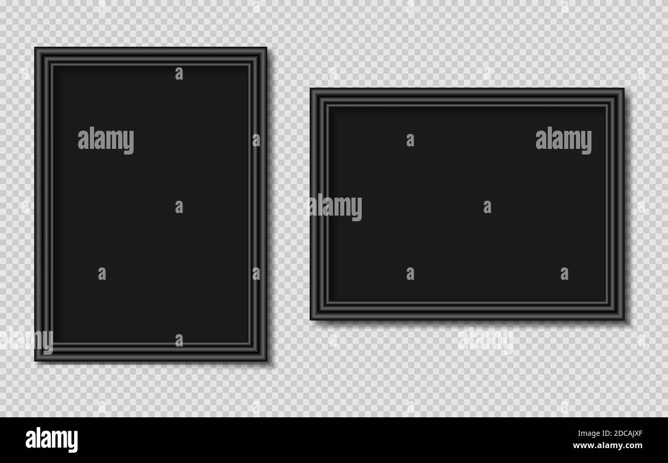 Cornici per foto o fotografie su sfondo trasparente. Illustrazione Vettoriale