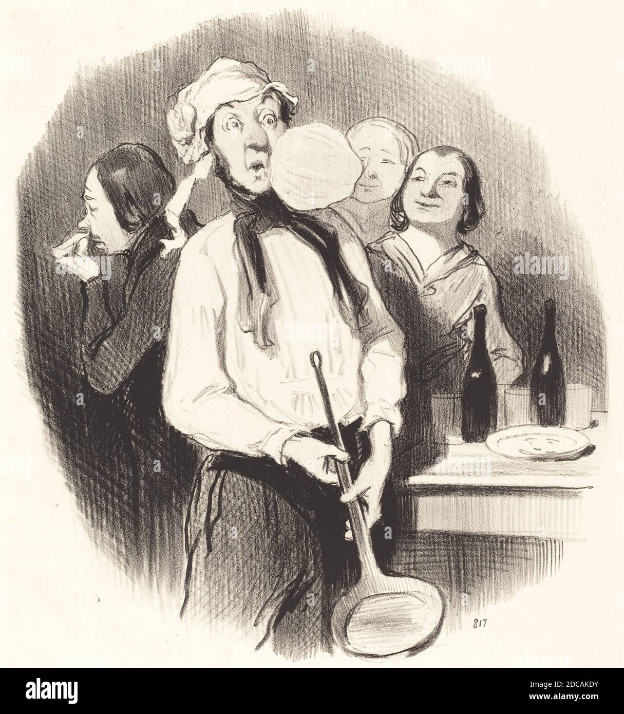 Honoré Daumier, (artista), francese, 1808 - 1879, Les Crêpes, Les Beaux jours de la vie: pl.77, (serie), 1845, litografia Foto Stock