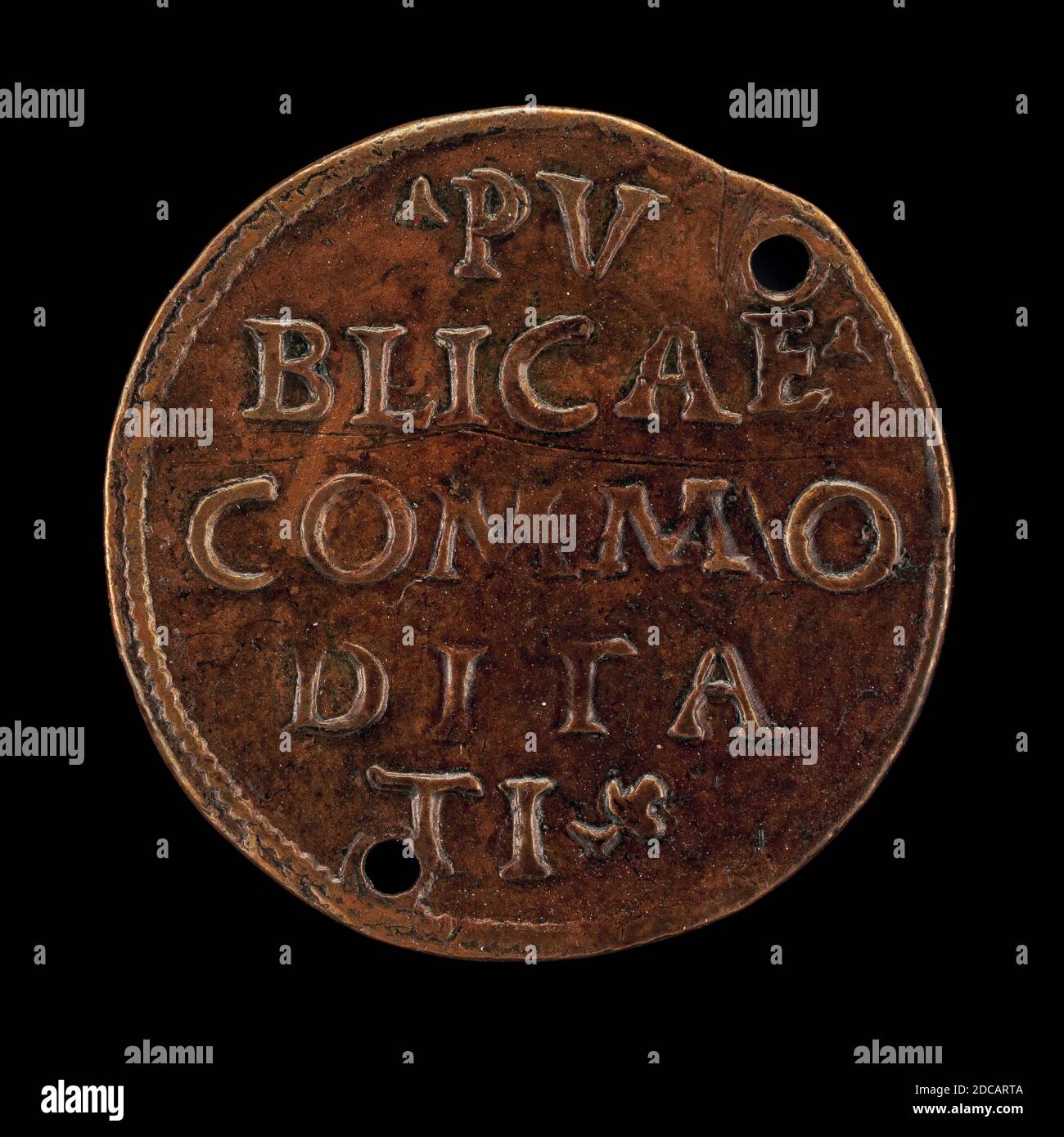 Pesarese 15 ° secolo, (artista), Iscrizione, 15 ° secolo, rame denaro/colpito, totale (diametro): 1.94 cm (3/4 in.), peso lordo: 1.67 gr (0.004 lb.), asse: 1:00 Foto Stock
