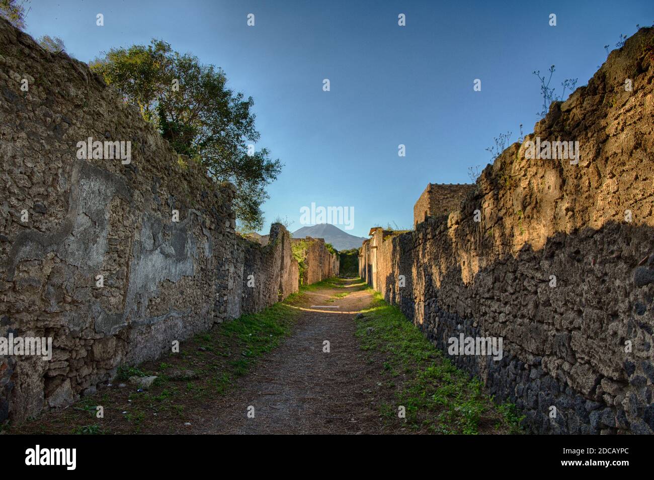 Una vecchia strada di Pompei Foto Stock