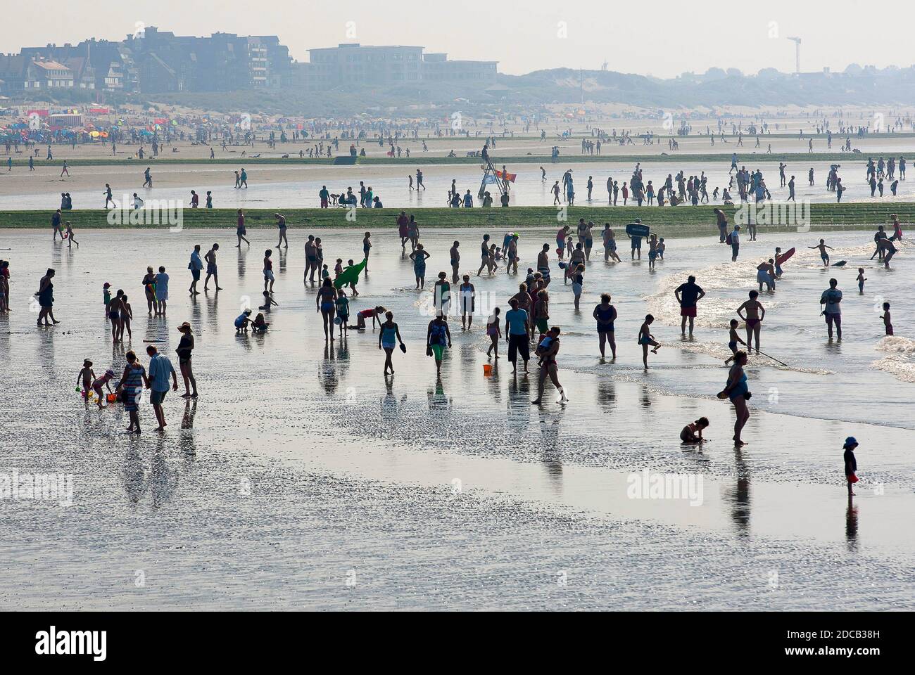 Turismo di massa nel Mare del Nord, Belgio, Westflandern , Nieuwpoort Foto Stock
