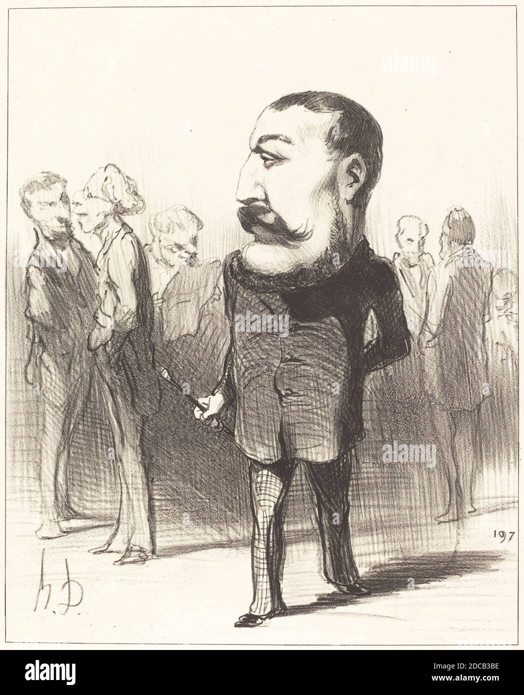 Honoré Daumier, (artista), francese, 1808 - 1879, Pierre-Napoléon Bonaparte, Les Représentans représentés: Unpublished Plate, (serie), 1849, litografia Foto Stock