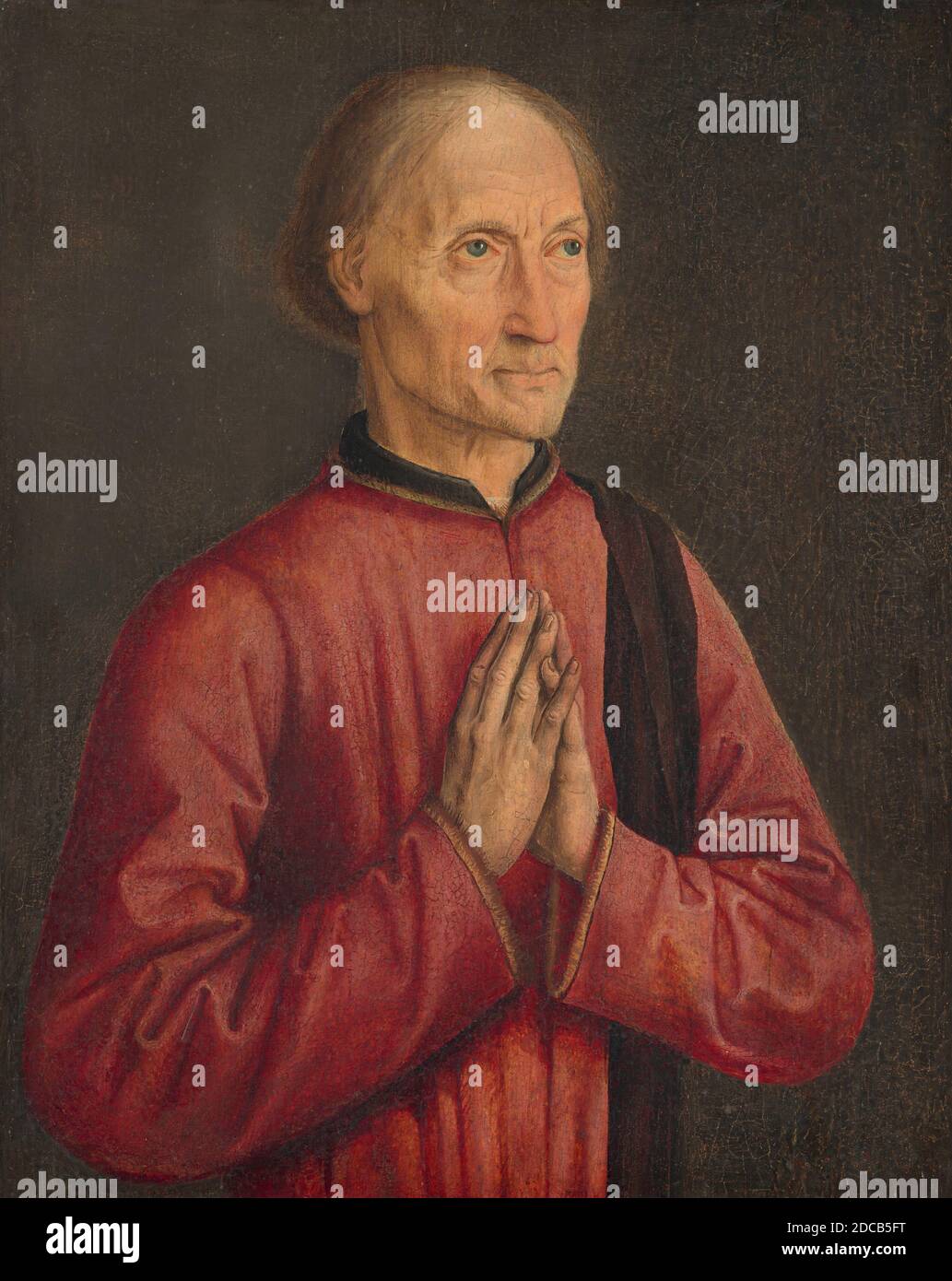 Artista anonimo, (pittore), Dirck Bouts, (artista collegato), Netherlandish, c.. 1415/1420 - 1475, Ritratto di un donatore, c.. 1470/1475, olio su pannello trasferito da pannello, superficie verniciata: 25.7 x 20.6 cm (10 1/8 x 8 1/8 poll.), totale (pannello): 27.2 x 22.2 cm (10 11/16 x 8 3/4 poll.), incorniciato: 43.5 x 38.1 x 6.9 cm (17 1/8 x 15 x 2 11/16 poll Foto Stock