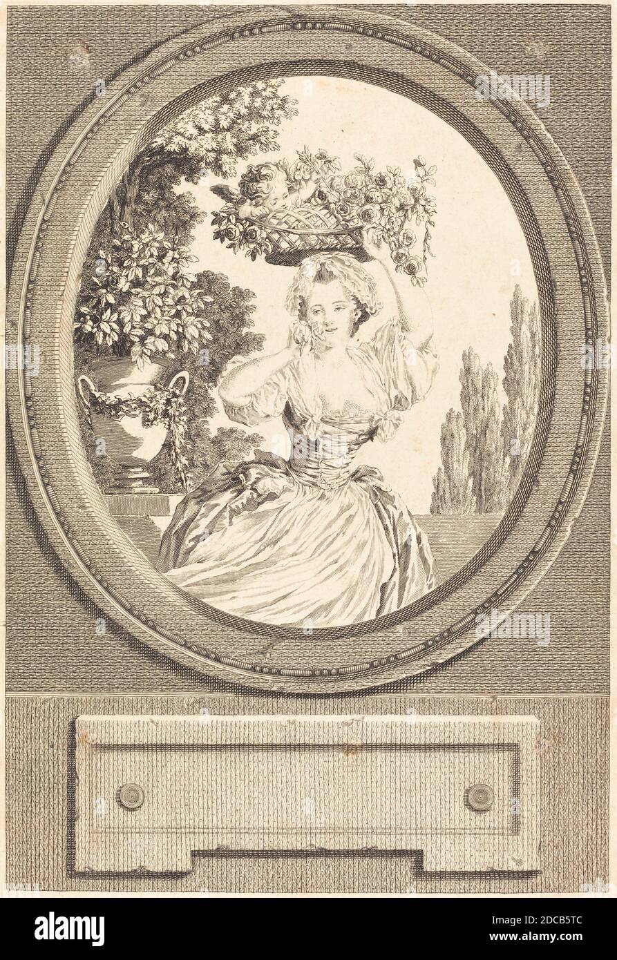 Nicolas Ponce, (artista), francese, 1746 - 1831, Pierre-Antoine Baudouin, (artista dopo), francese, 1723 - 1769, Marton, 1777, incisione e incisione Foto Stock