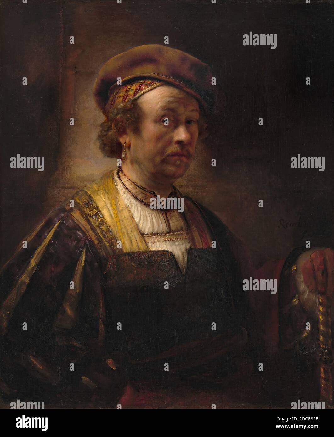 Olandese 17 ° secolo, (pittore), Rembrandt van Rijn, (artista correlato), olandese, 1606 - 1669, Ritratto di Rembrandt, 1650, olio su tela, totale: 92 x 75.5 cm (36 1/4 x 29 3/4 pollici), incorniciato: 125.1 x 107 x 11.4 cm (49 1/4 x 42 1/8 x 4 1/2 pollici Foto Stock