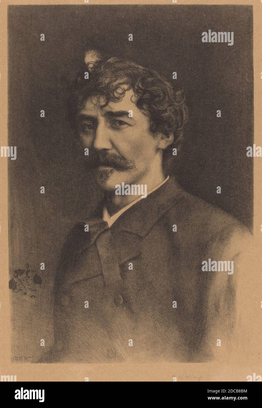 Thomas Robert Way, (artista), British, 1861/1862 - 1913, Ritratto di Whistler, litografia Foto Stock