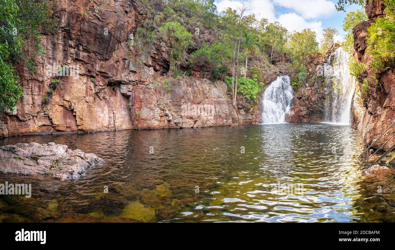 Le buche per nuotare alle Cascate di Firenze sono tra le più Visitate le attrazioni turistiche del Parco Nazionale di Litchfield nel Nord dell'Australia Territorio Foto Stock