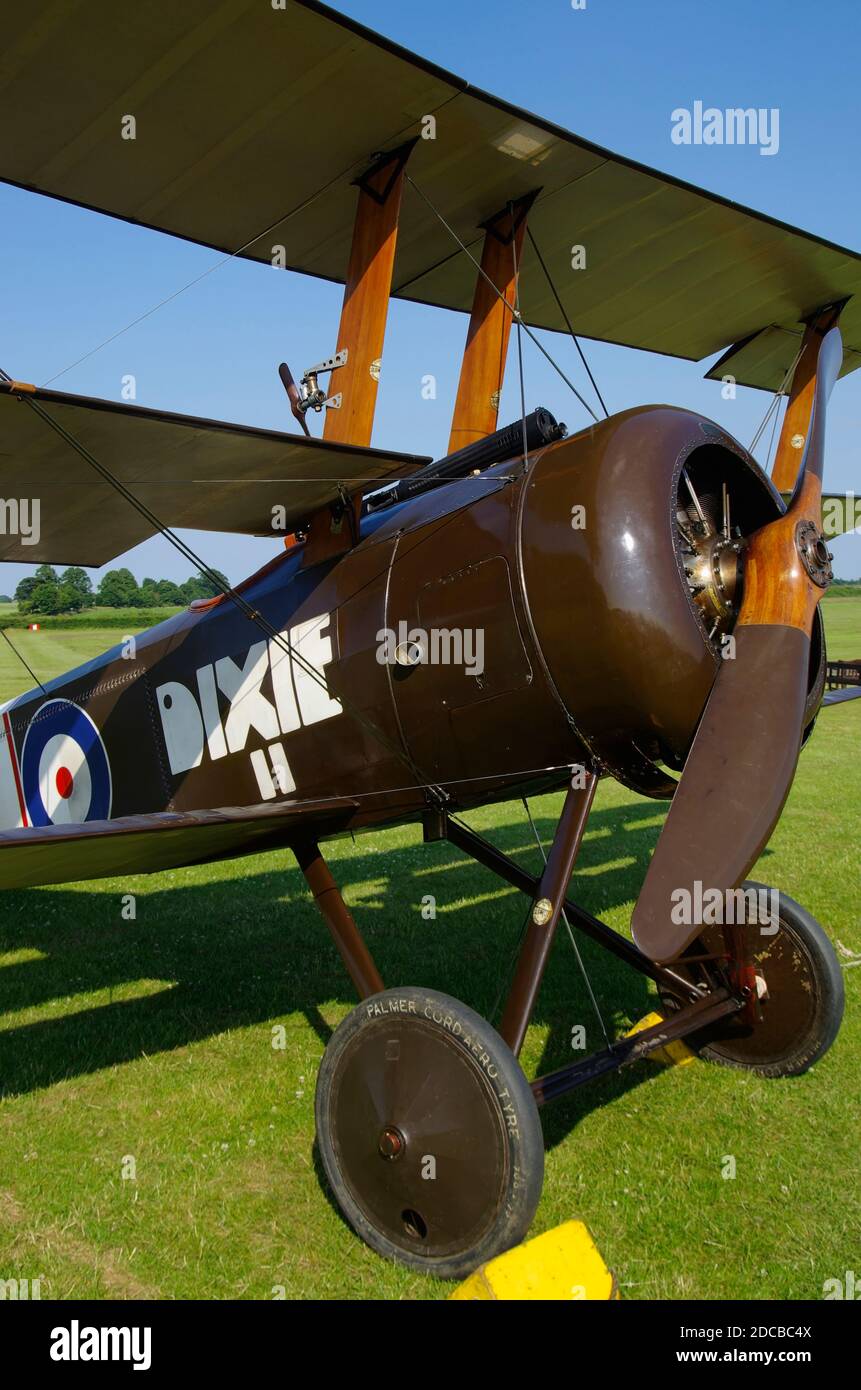 Sopwith Triplane N6290, G-BOCK at Shuttleworth Collection, Old Warden Foto Stock