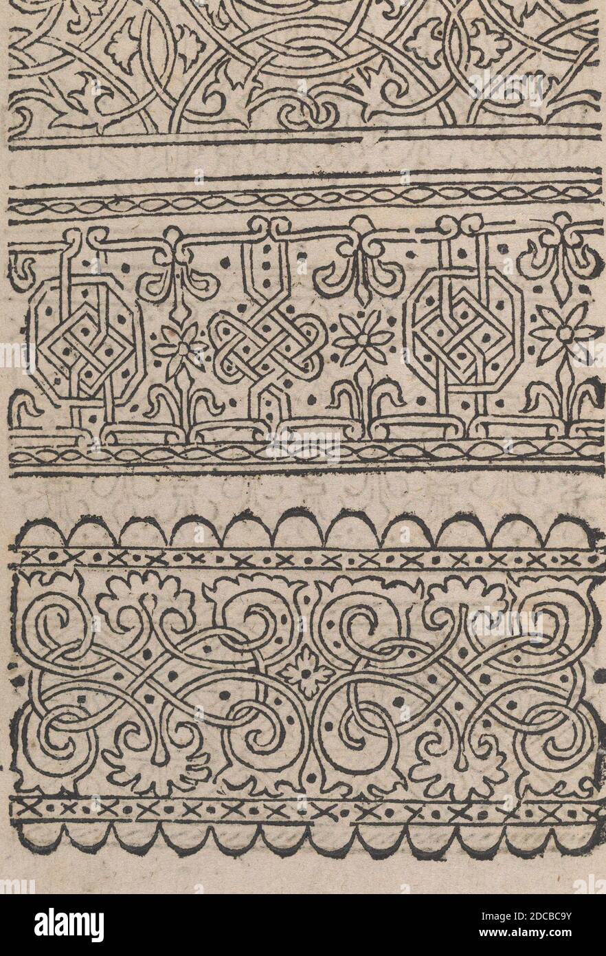 Modelbuch aller Art Nehens vn Stickens (pagina 3), 1535. Da un libro di disegni. Foto Stock