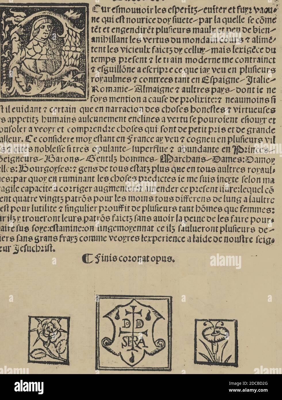 Libro nouellamete composito per maestro Domenico da sera...lauorare di sogni sorte di puntini, title page (verso), 12 aprile 1532. Foto Stock