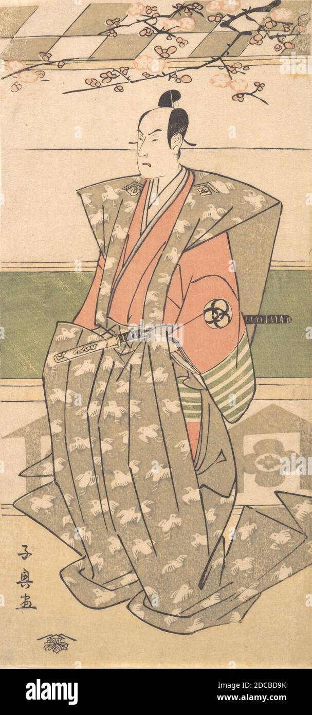 L'attore Bando Mitsugoro II in abiti Ceremoniali con Kamishimo, 1751-1788. Foto Stock