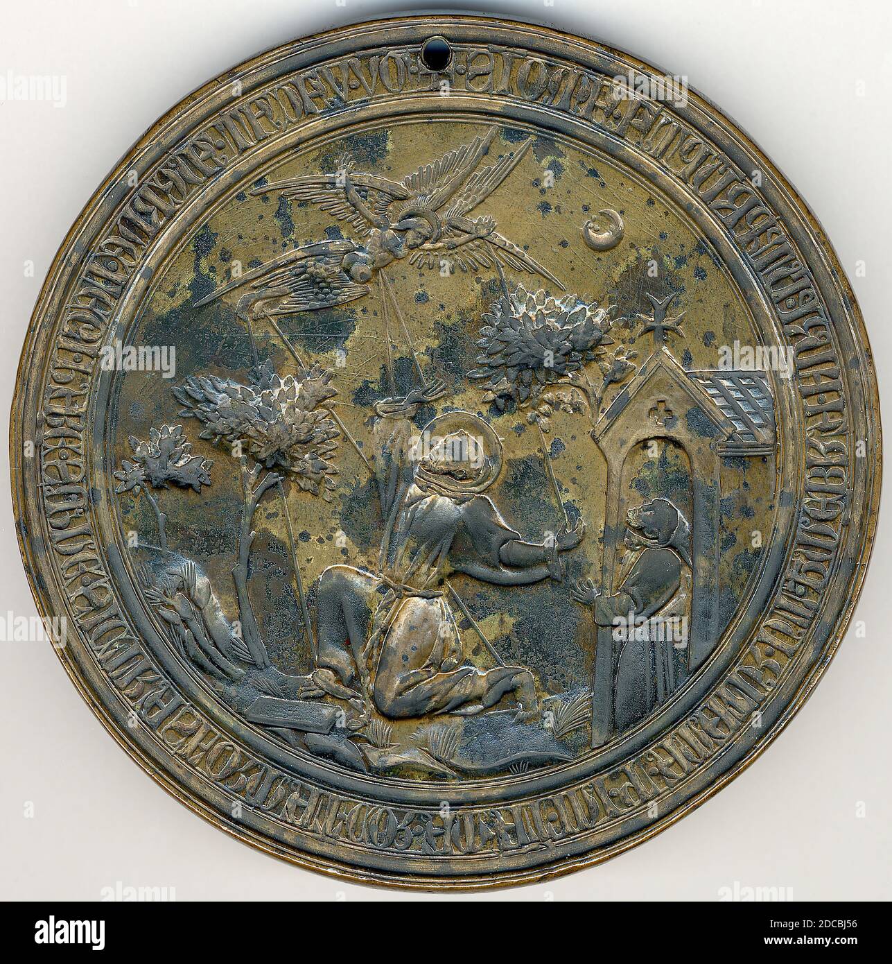 Matrice del sigillo, San Francesco che riceve le Stimmate, italiano, 14 ° secolo. Foto Stock