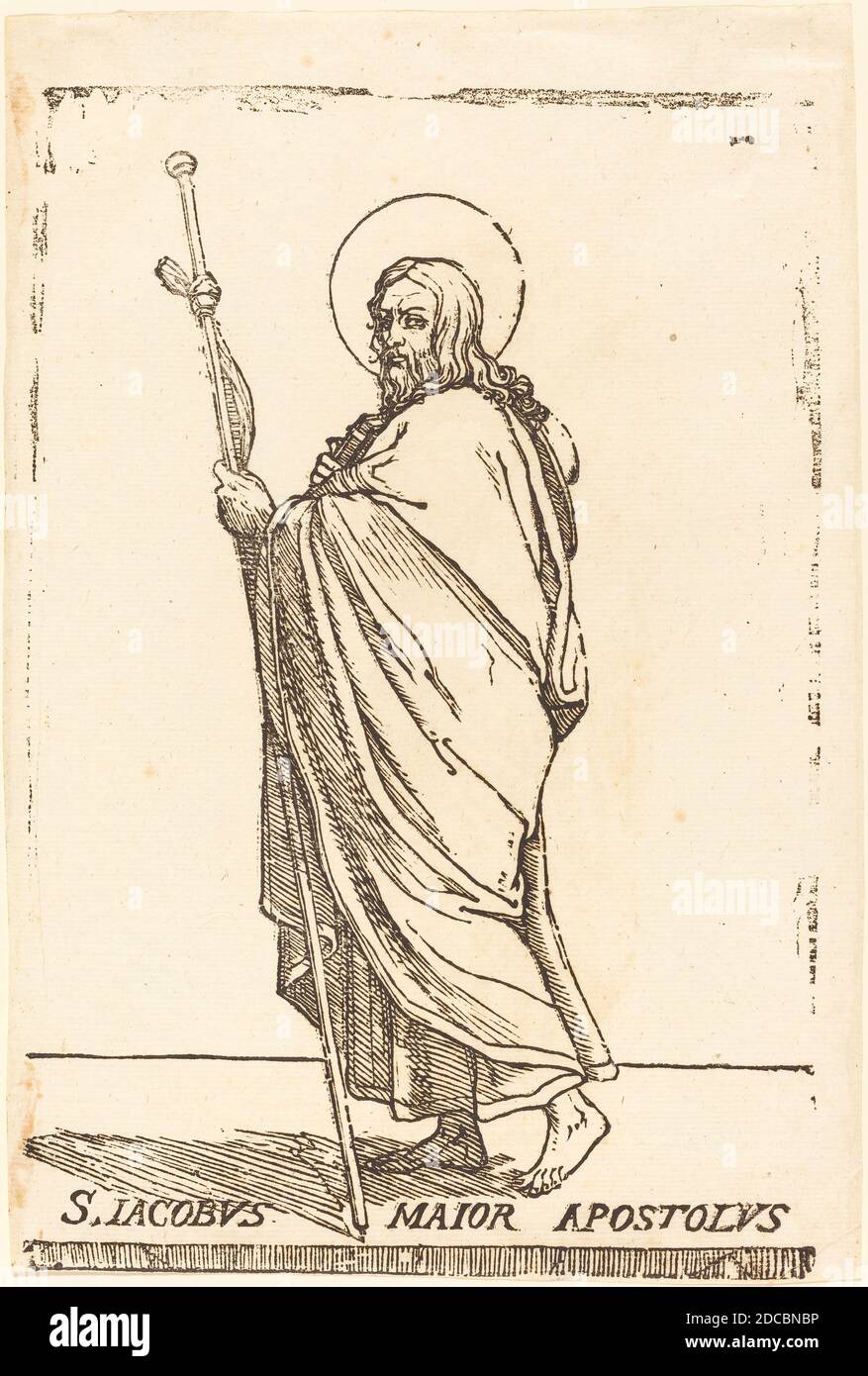 Jacques Stella, (artista), francese, 1596 - 1657, San Giacomo il Vecchio, Cristo e i dodici Apostoli, (serie), in legno Foto Stock