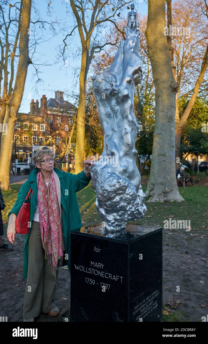 mary wollstonecraft statua Newington Green London Foto Stock