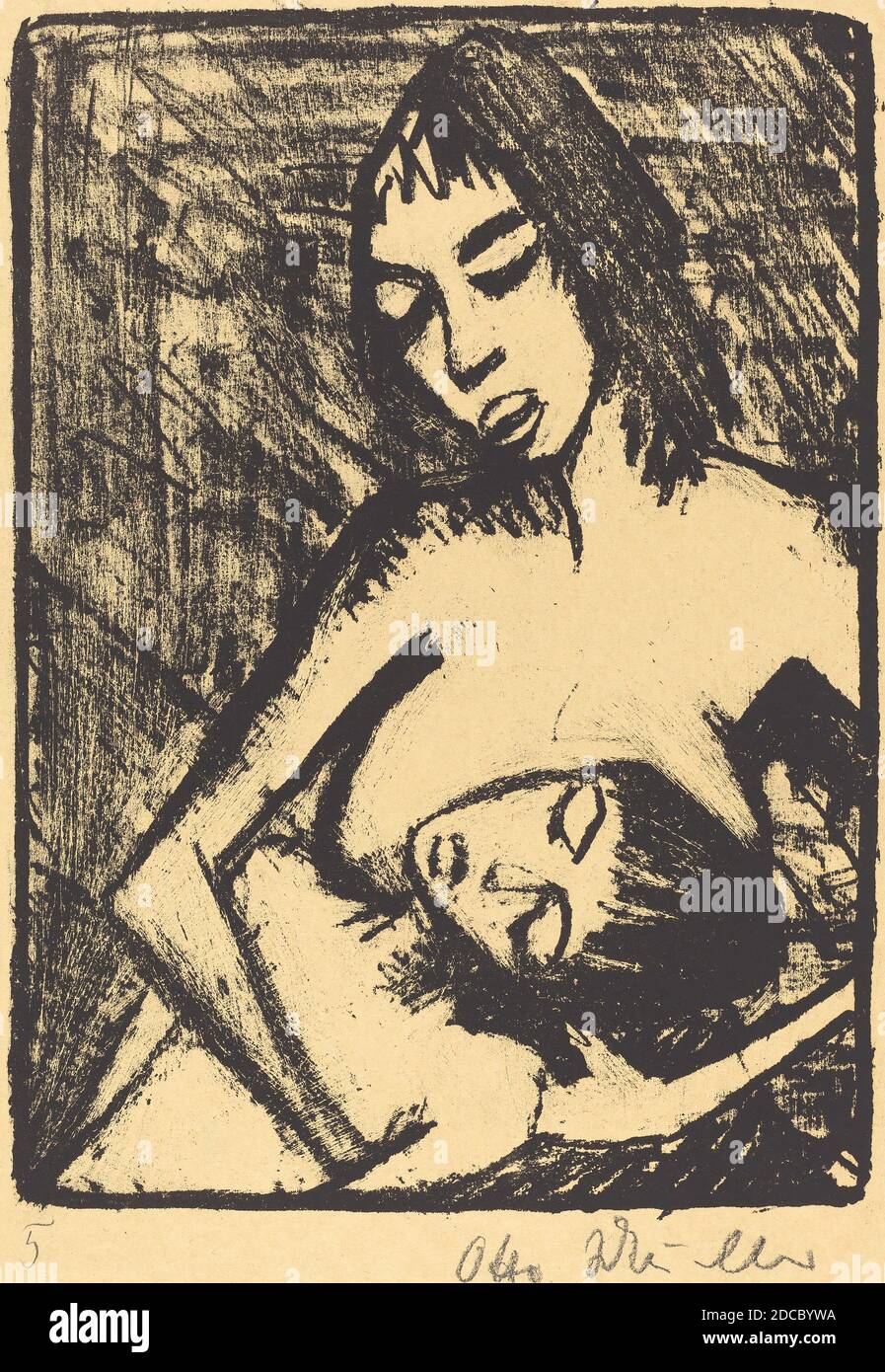 Otto Müller, (artista), tedesco, 1874 - 1930, Mother and Child (Mutter und Kind), probabilmente 1920, litografia, immagine: 25.1 × 18.5 cm (9 7/8 × 7 5/16 in.), foglio: 35.4 × 26.3 cm (13 15/16 × 10 3/8 in Foto Stock