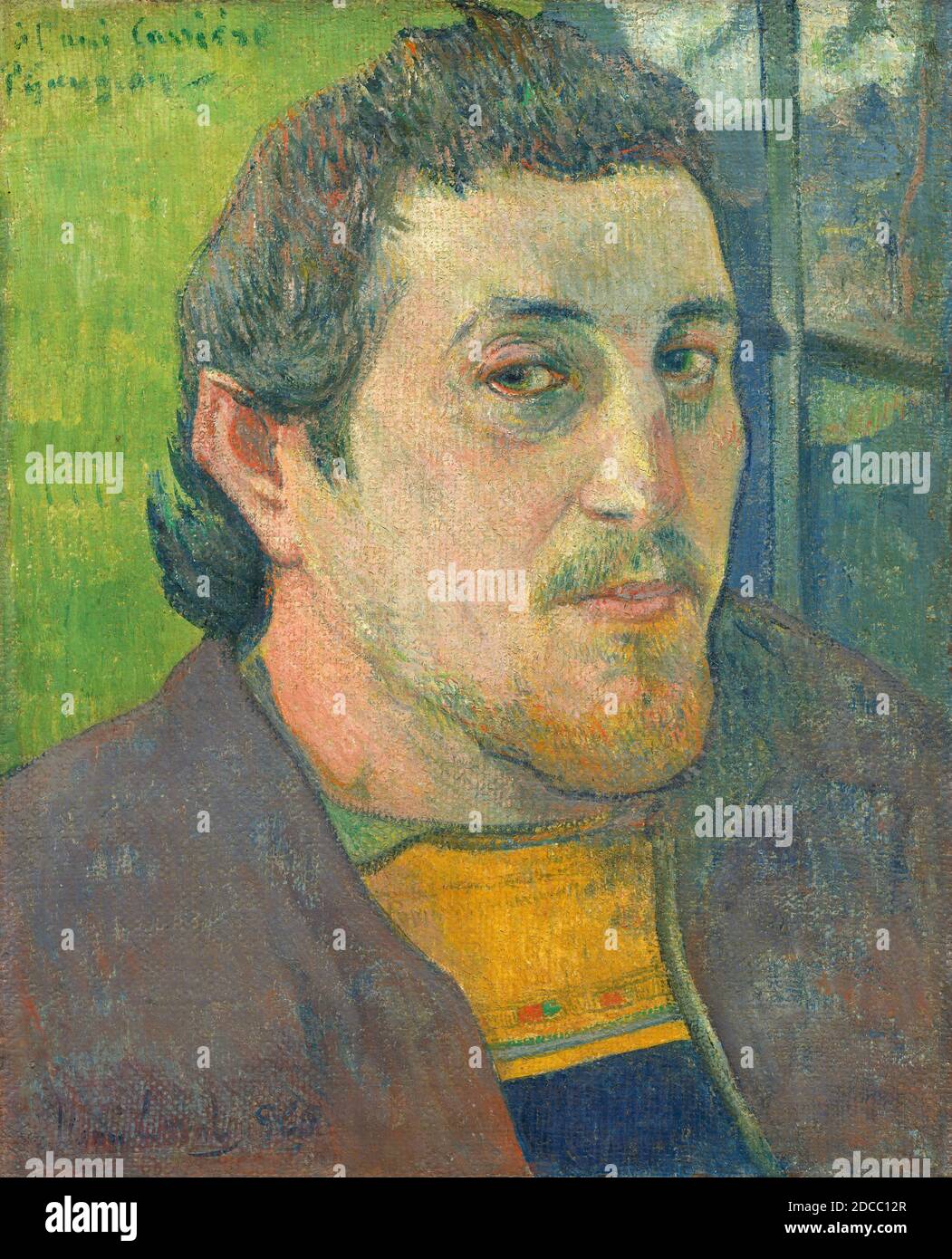 Paul Gauguin, (artista), Francese, 1848 - 1903, Autoritratto dedicato a Carrière, 1888 o 1889, olio su tela, totale: 46.5 x 38.6 cm (18 5/16 x 15 3/16 pollici), incorniciato: 66 x 58.7 x 8.2 cm (26 x 23 1/8 x 3 1/4 pollici Foto Stock
